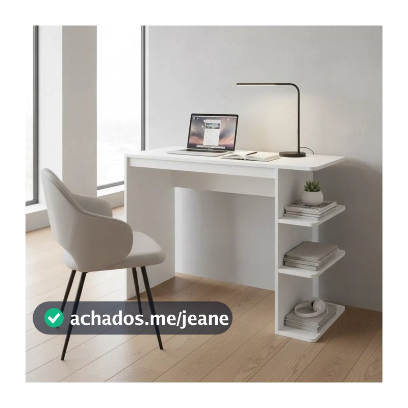 Mesa Escrivaninha Para Estudo Computador Quarto Escritório Branca