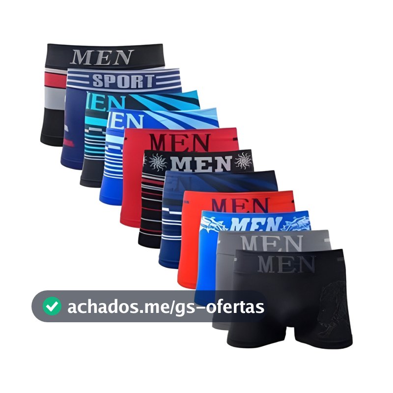 Kit 10 Cuecas Boxers Premium Masculina Adulto de Microfibra