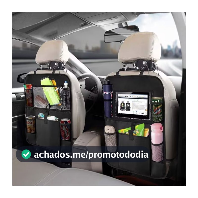 Bolsa de armazenamento multifuncional para encosto de banco de carro