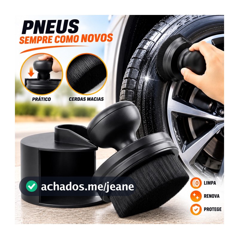 Aplicador de Pneu Pretinho Pincel Soft Acabamento Perfeito Selante Automotivo Rodas