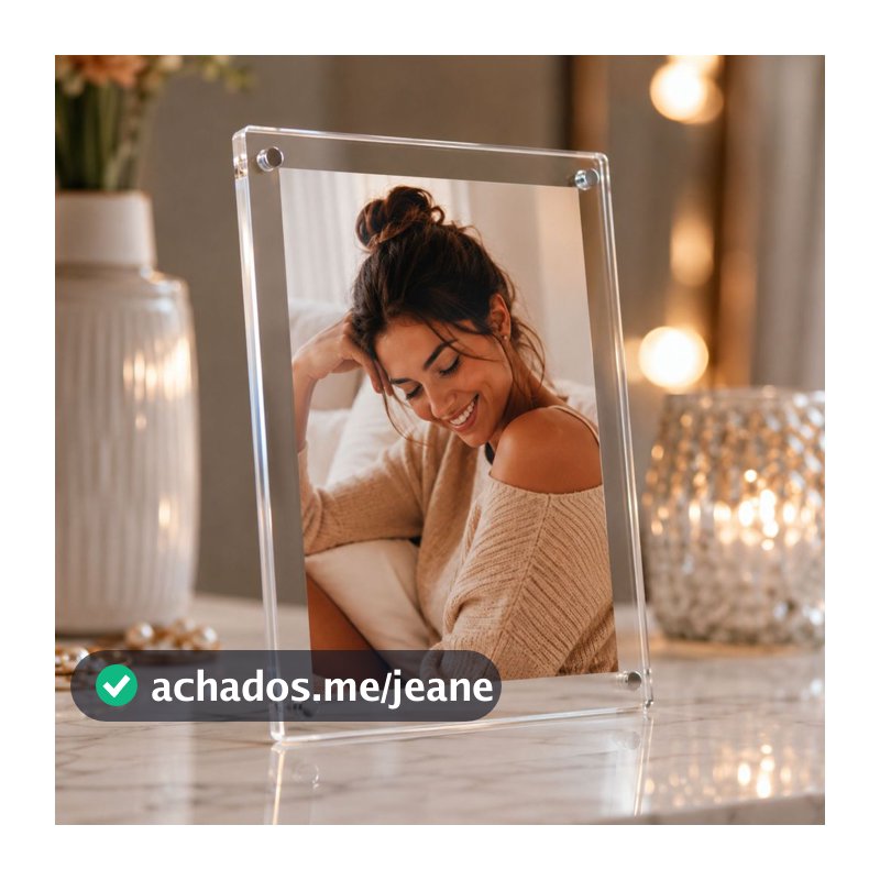 Porta Retrato Acrílico10x15 com Ímã para Geladeira e Mesa Decoração