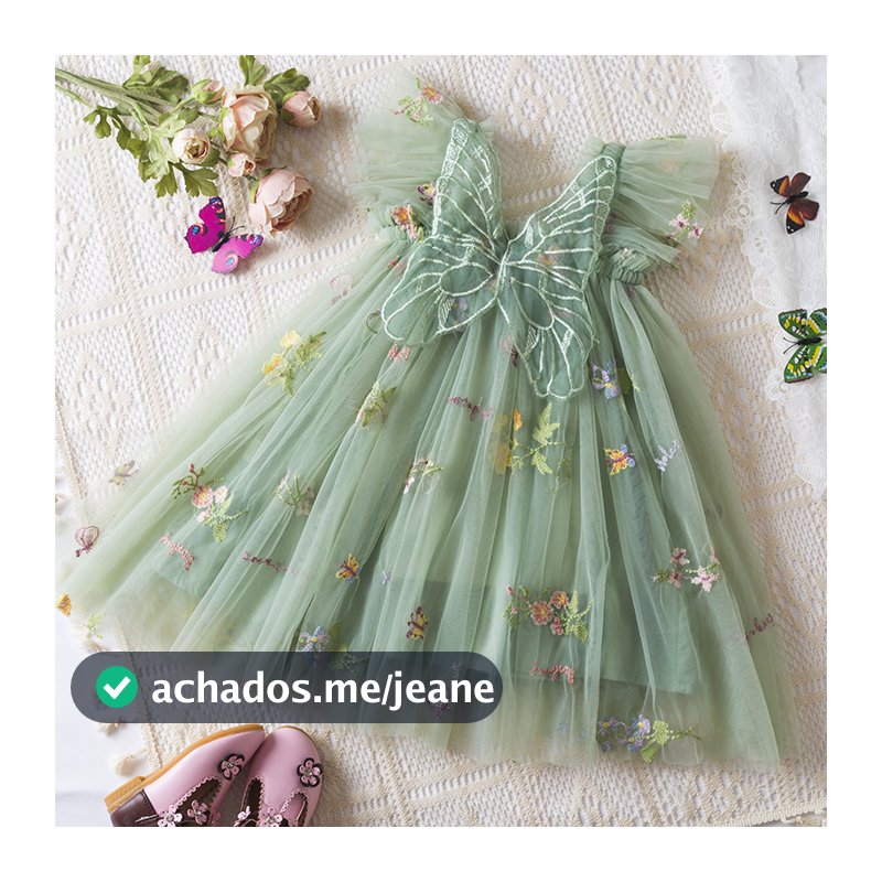 Vestido De Primeiro Aniversário Para Bebês Meninas , Tule Borboleta 3D , Roupa De Princesa Com Bordado Floral