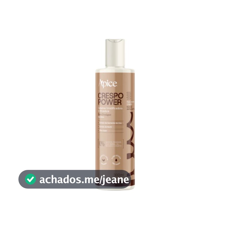 Gelatina Ativadora Crespo Power Apice 300ml Ativa os cachos Ação condicionante