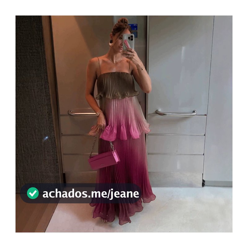 Vestido Midi Longo Camadas Plissado Degradê, Alça Fina, Ideal Convidadade de Casamento, Festa Formal