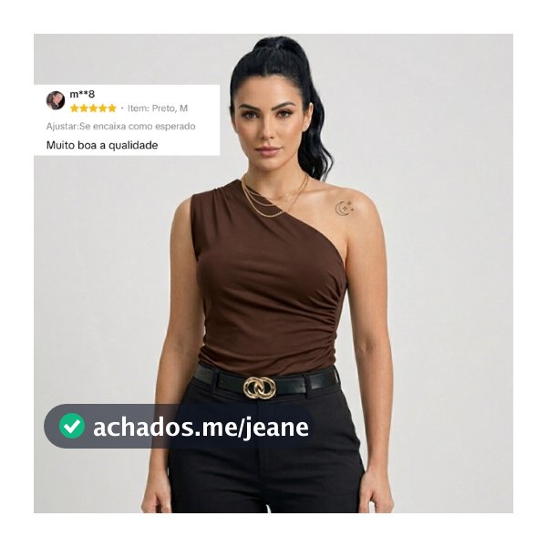 Body Feminino Mula Manca em Suplex Premium Um Ombro Só Forrado