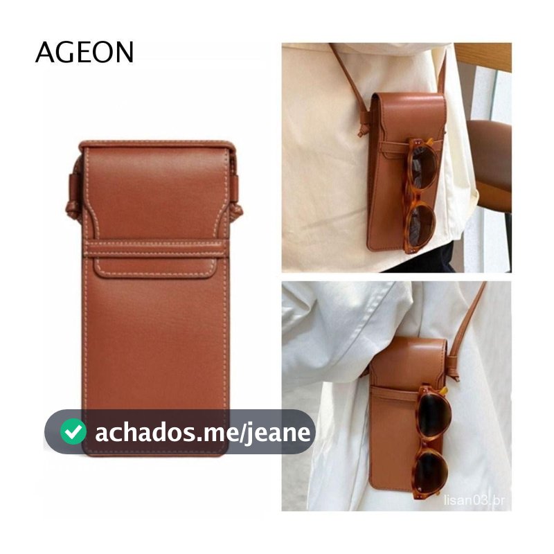Bolsa De Armazenamento De Óculos AGEON , De Couro PU Para Sol Feitos À Mão , Estojo Protetor Estilo Coreano