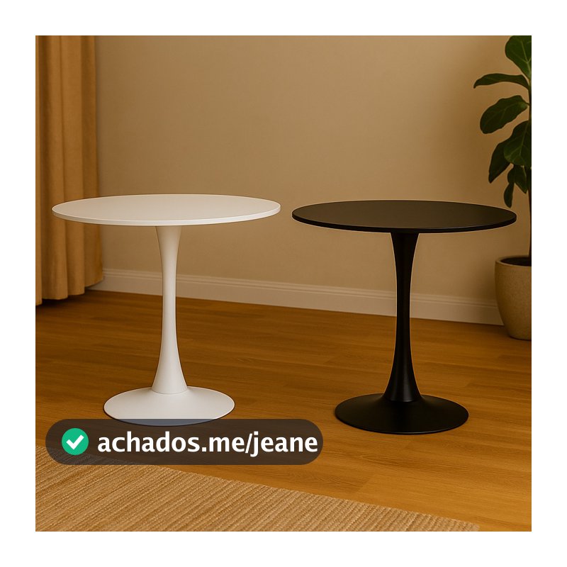 Mesa De Jantar Saarinen Tulipa Redonda  75cm de Altura e 80cm de Diametro Mdf Cores Variadas