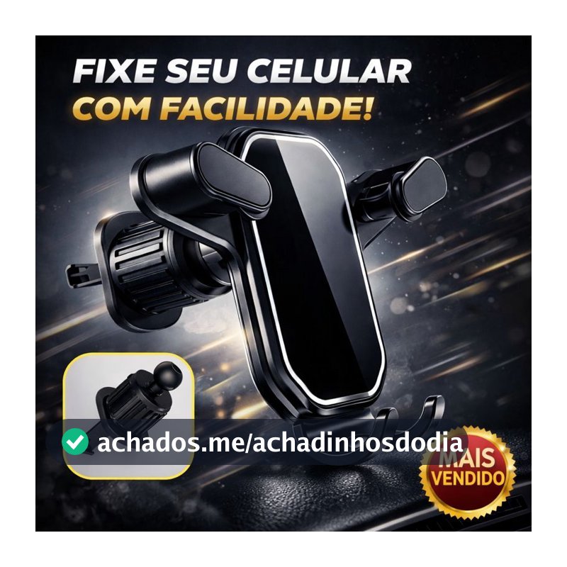 Suporte Veicular Celular Universal 360° Ar-Condicionado | Fixação Forte e Segura Anti-Queda