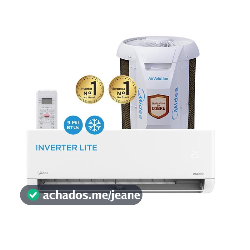 Ar Condicionado 9000 BTUs Split Hi Wall Inverter Midea Frio Lite R-32 42EBVCB09M5 220V