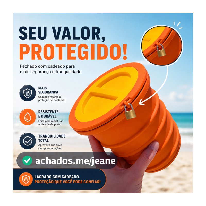 Guarda Treco Parafuso Cofre para Praia Cor Sortido