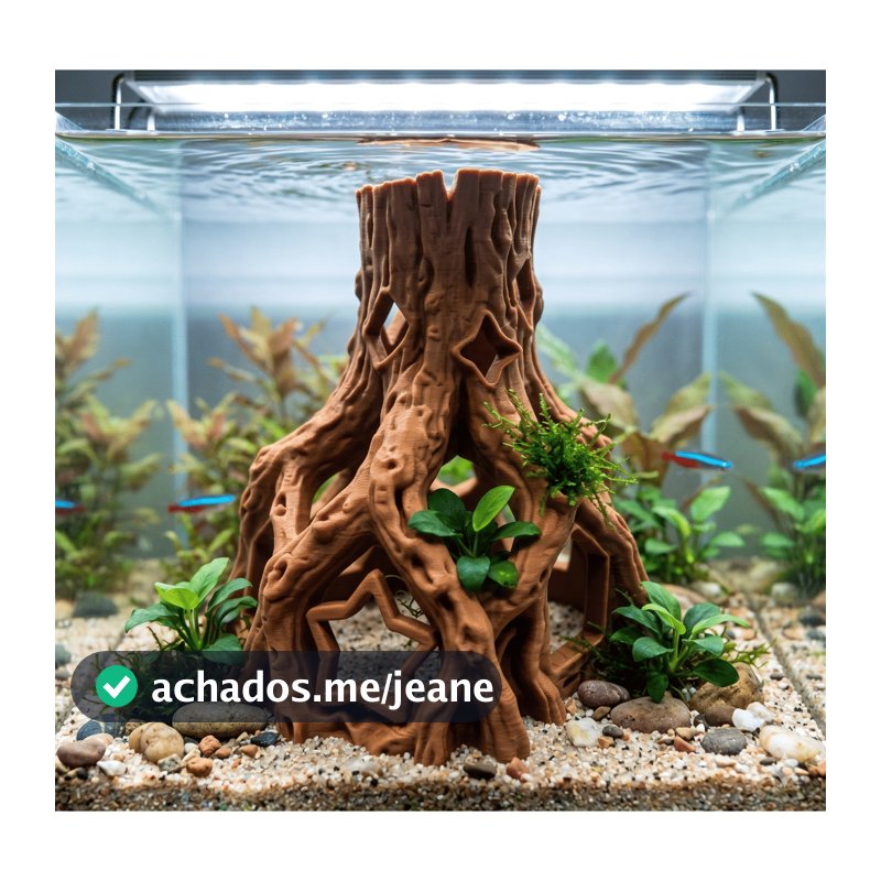 Toca Enfeite Tronco para Aquário Aquascaping Peixes e Camarões