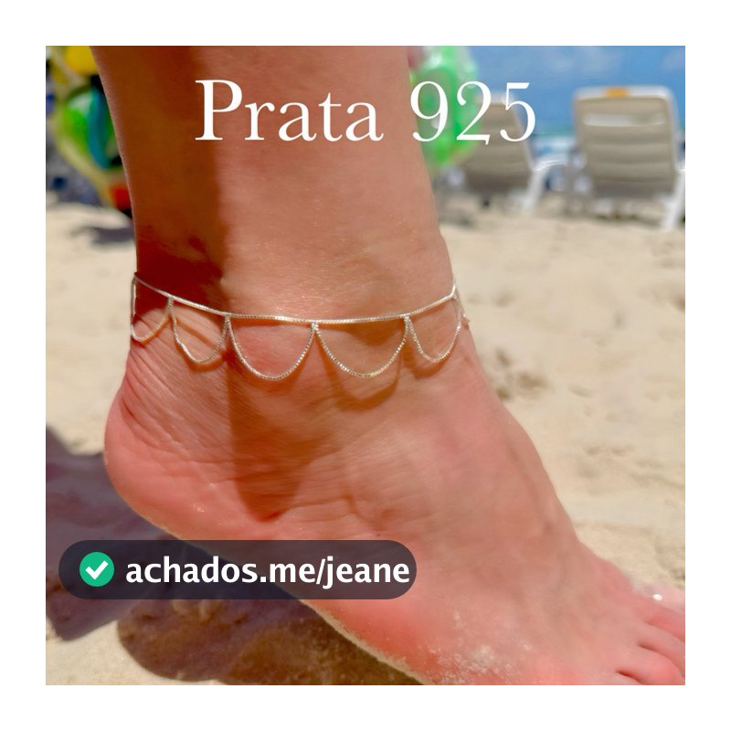Tornozeleira Prata 925 Feminina Delicada Minimalista Ajustável