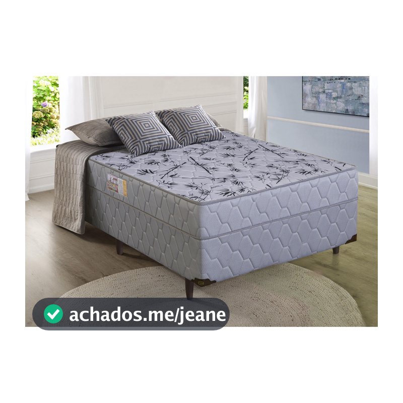 Cama box D28 Holanda Casal Ortopédico 138x188x51 cinza - Sofá Casa