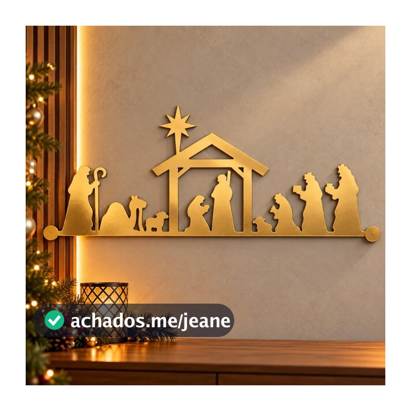 Aplique de Parede Presépio para Natal Quadro Decorativo para Decoração