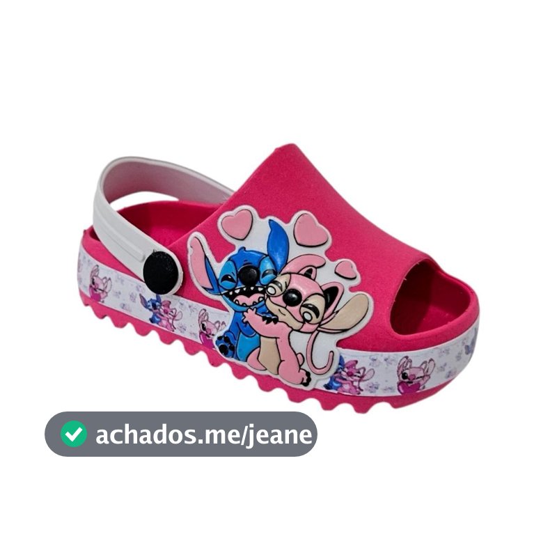 Sandália Babuche Stitch Bebe Baby Macia Confortável Calce Fácil Delicada Lançamento Antiderrapante