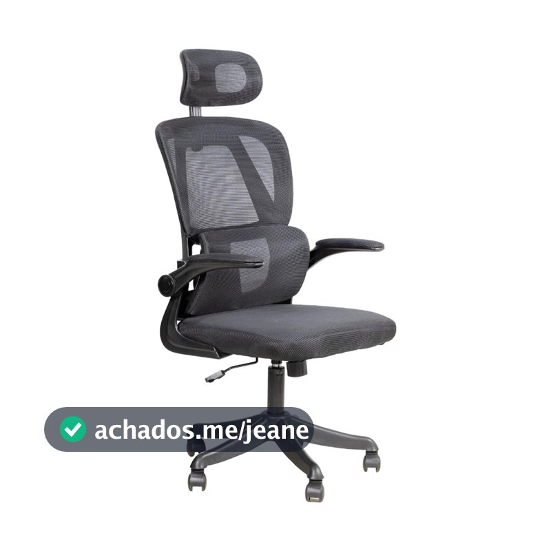 Cadeira Escritório Ergonômica Giratória Apoio Braços e Lombar Syberflex