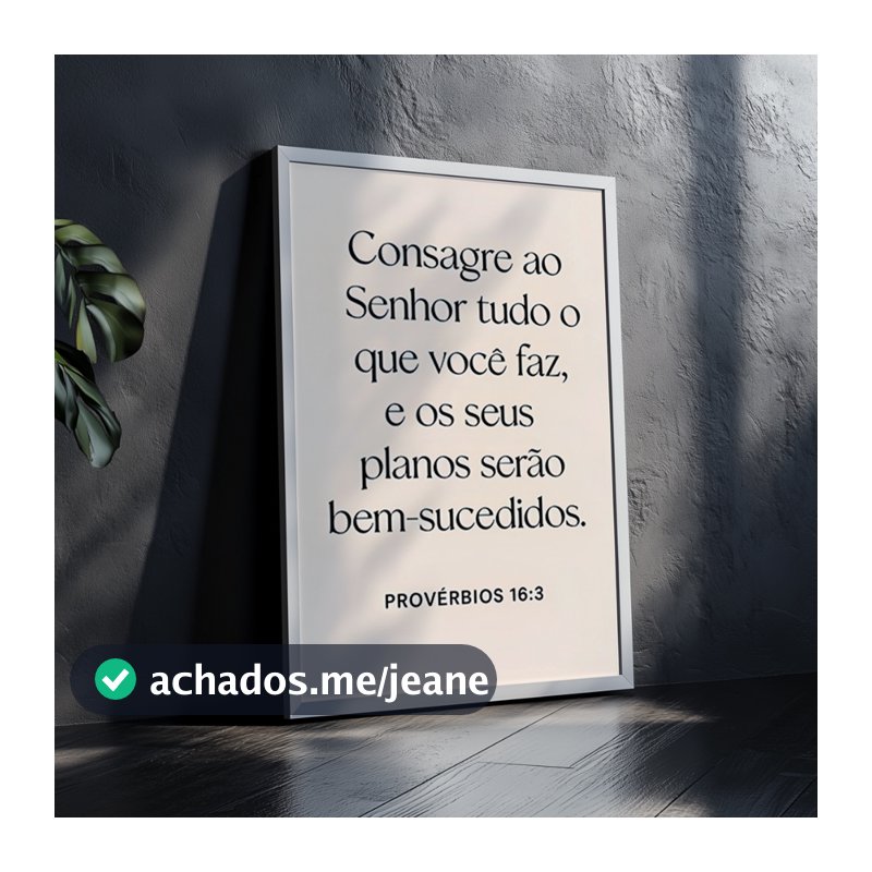 Quadro Decorativo Bíblico Cristão - Versículo Inspirador em MDF Premium