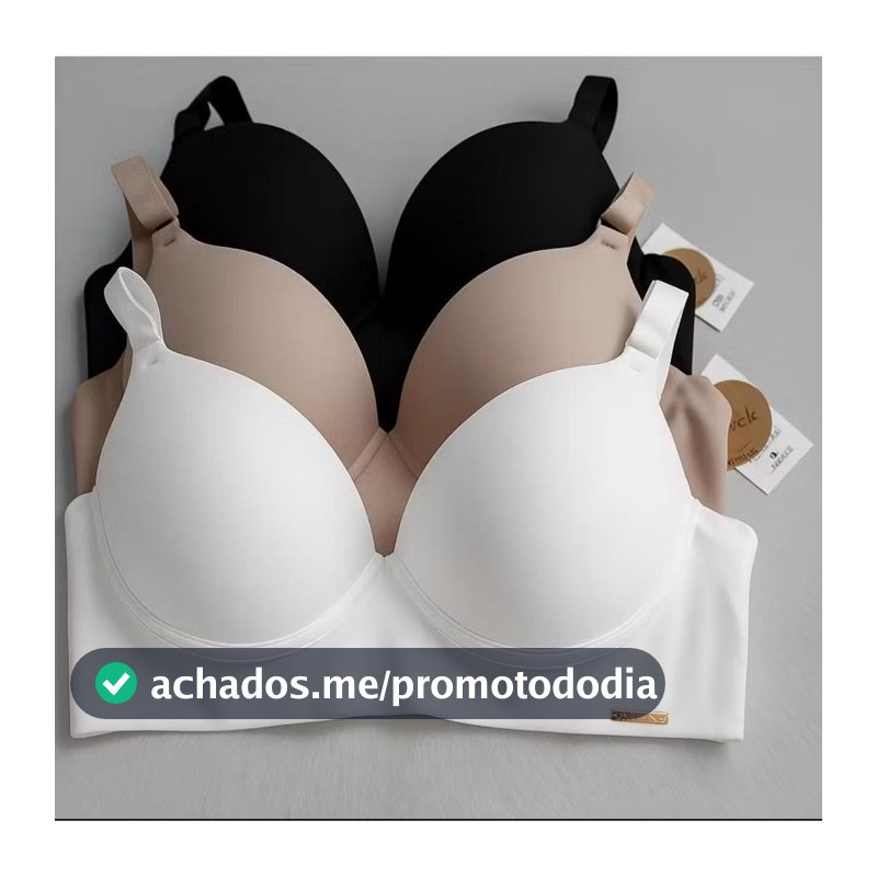 kit c/3 Sutiã Básico Reforçado de Microfibra Com Bojo do P ao GG PROMOÇÃO