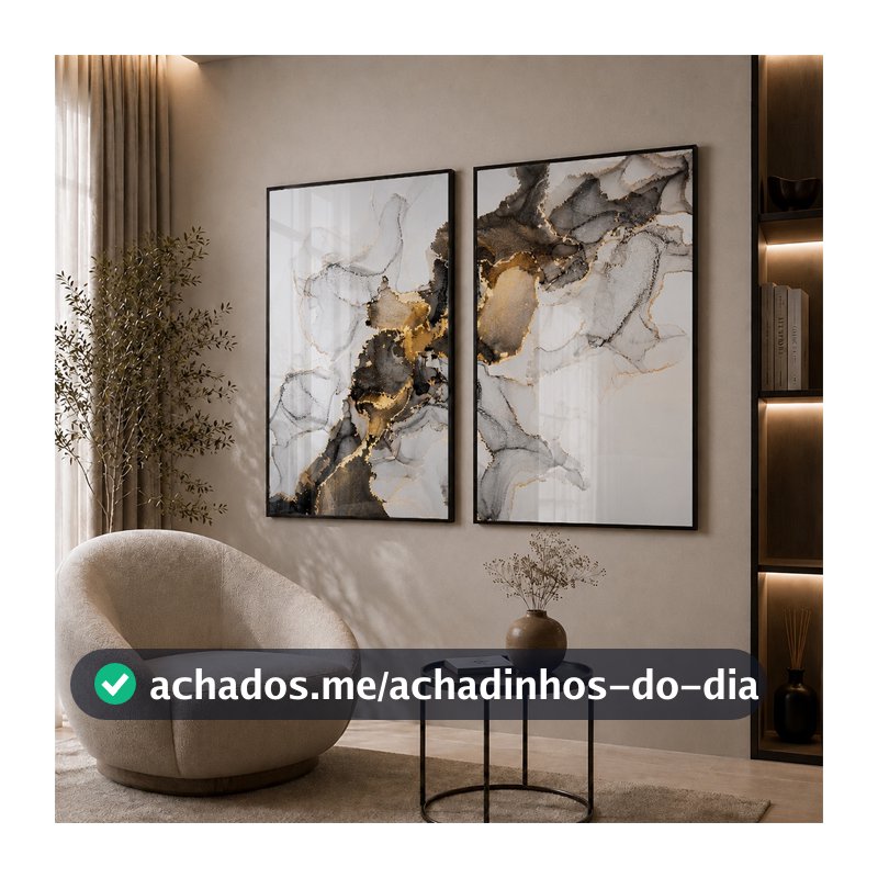 Quadro Decorativo Abstrato Mármore Moderno 2 Telas Sala Quarto Escritorio