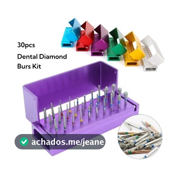 Conjunto 30 Brocas Diamantadas para caneta de Alta rotação
