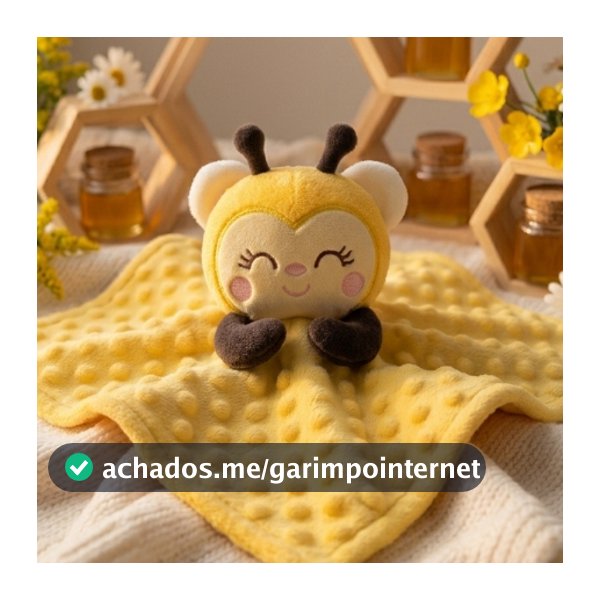 Naninha de Abelhinha Prendedor De Chupeta Chocalho 🐝 Bebê Fofo, Macio e Perfeito Presente