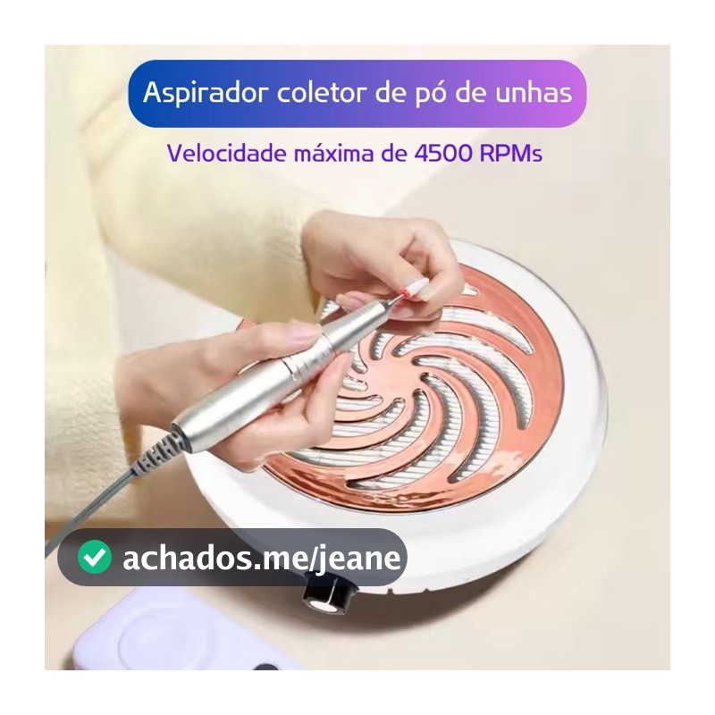 Aspirador Coletor Compacto de pó/Máquinas De Manicure BRUCE , Coletor De Pó Profissional De Unhas De 45000 RPM