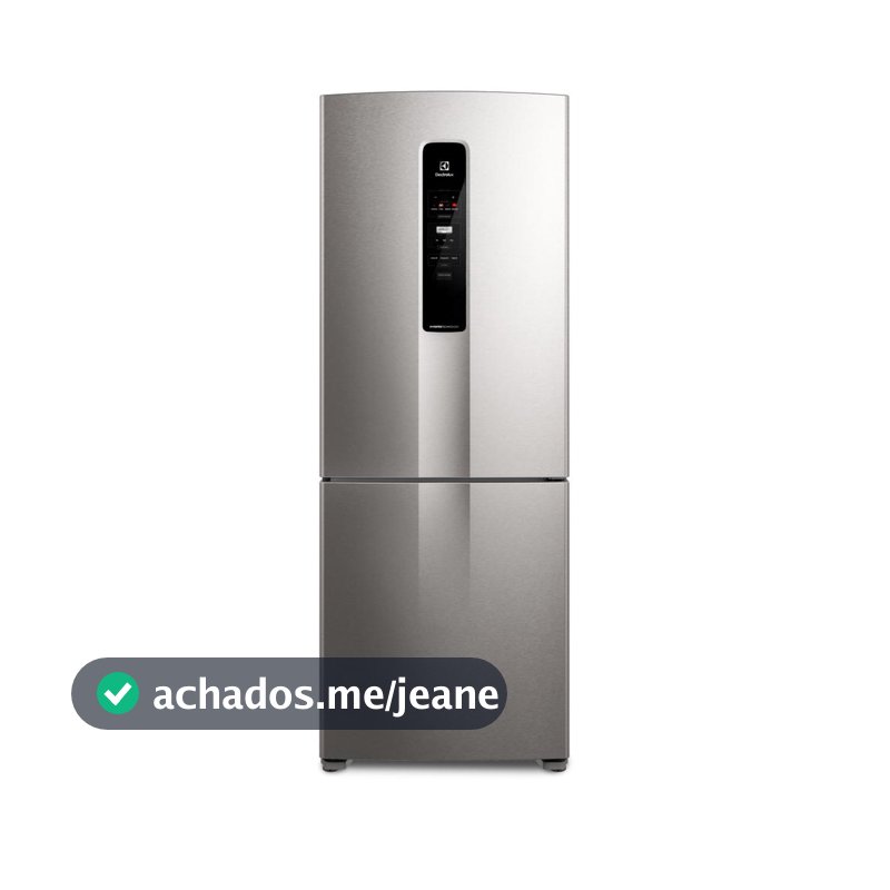 Geladeira Electrolux Frost Free Inverter 490L Experience Inverse cor Inox Look (IB51S)