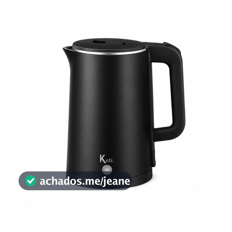 Chaleira Jarra Elétrica Modern Inox Premium Preta 220v e 110v 1.5L - Desligamento Automático  Base 360°