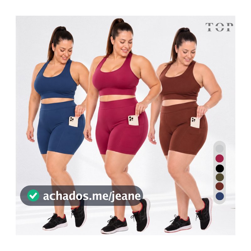 Short Feminina Plus Size com Bolso Porta Celular Academia Zero Transparencia Cós Alto