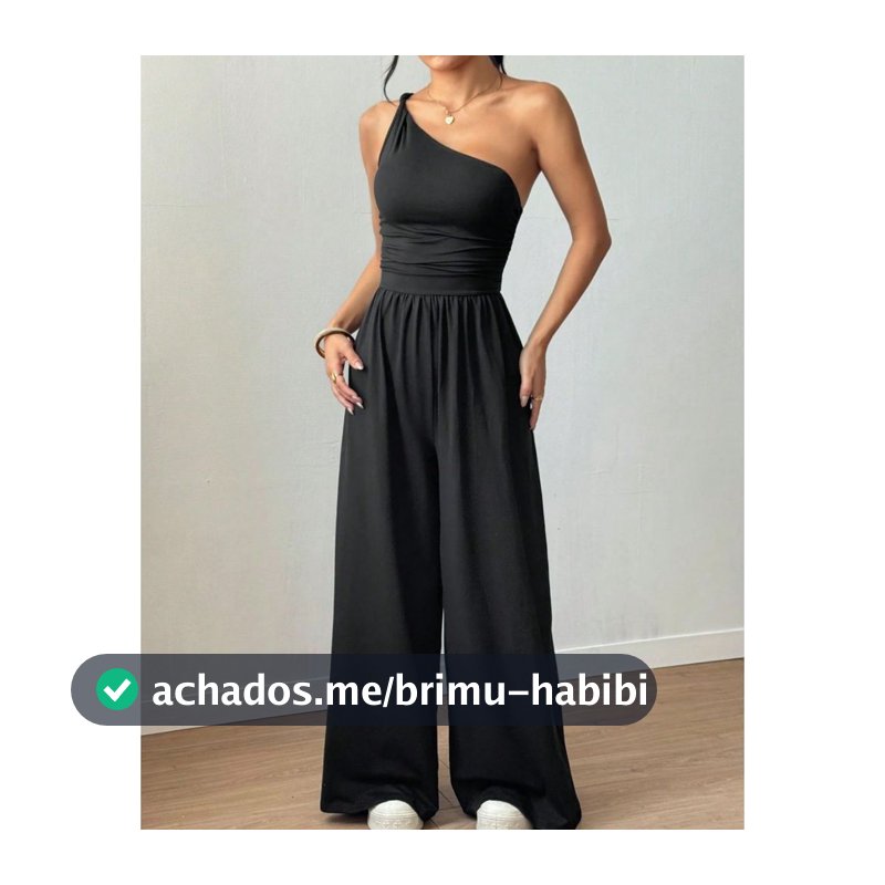 Macacão Longo Feminino Mula Manca Regata Drapeado Moda Social Elegante