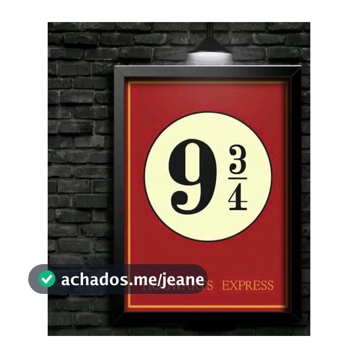 Quadro Decorativo Série Harry Potter Plataforma 9 3/4  Séries Filmes Geeks Geek Escola De Mágia