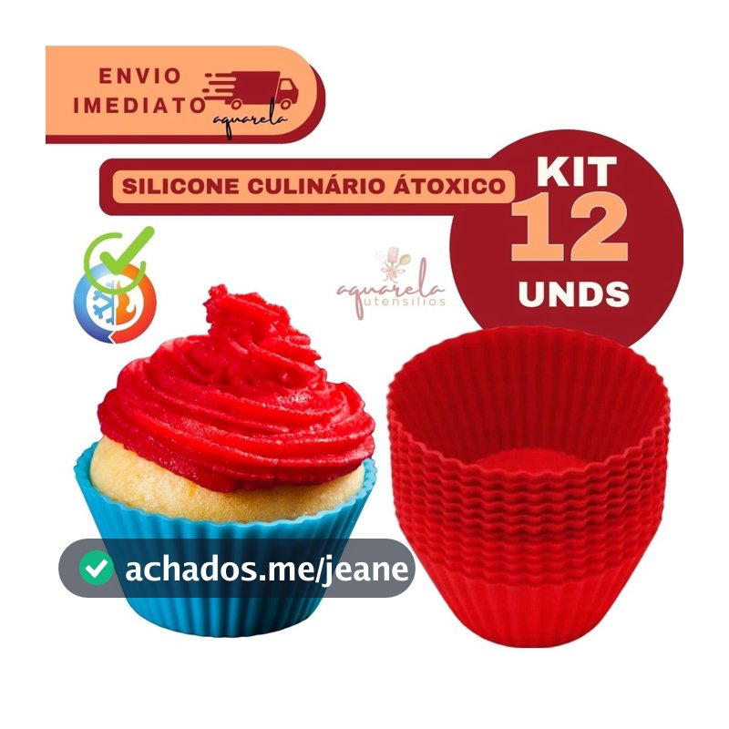Kit 12 Pecas Forminha De Silicone Forma Assadeira Para Cupcake Capcake Mini Bolo Cozinha Air Fryer