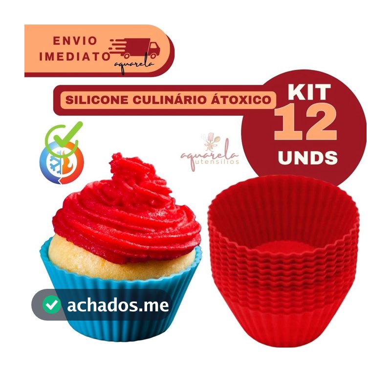 Kit 12 Pecas Forminha De Silicone Forma Assadeira Para Cupcake Capcake Mini Bolo Cozinha Air Fryer