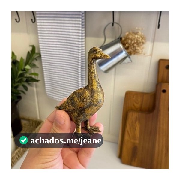 Mini Ganso Decorativo Farmhouse 9 cm | Decoração Rústica Cottage