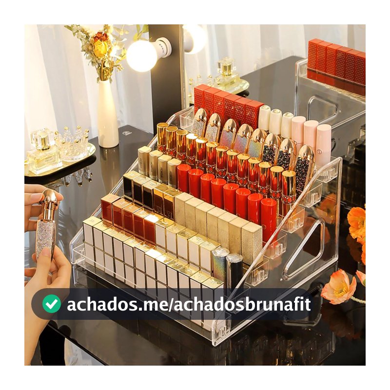 Organizador de Esmalte Acrílico Transparente Grande 3/5/7 Prateleiras Suporte de Mesa Para Exposição Para Cosméticos