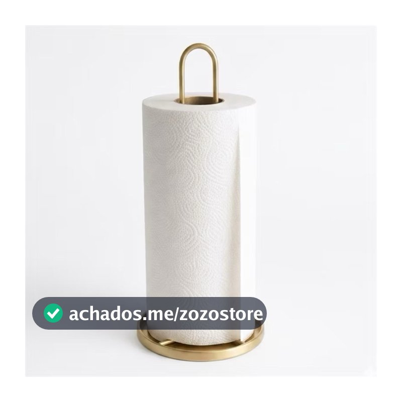 Porta Papel Toalha Luxo Suporte De Mesa Cozinha Organizador De Bancada Minimalista Metal Preto Dourado