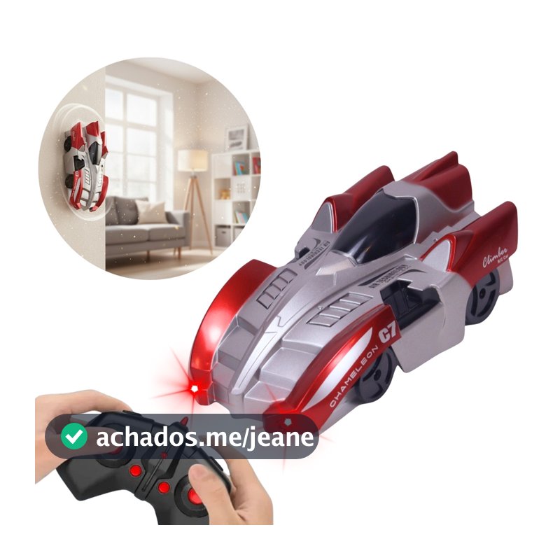Carrinho de Parede de Controle remoto 360° com Luz de LED - Castela