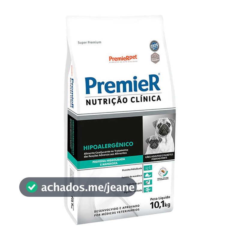 Ração Premier Nutrição Clínica Hipoalergênico Cães Adultos e Filhotes Pequeno Porte 10,1kg