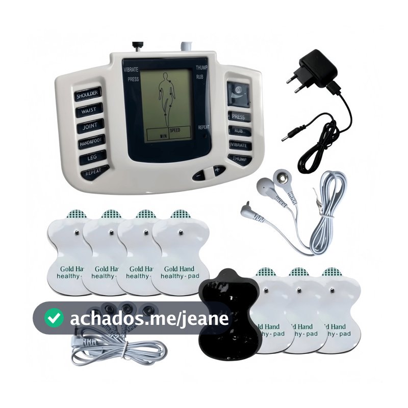 Massageador Elétrico Portátil com Visor LCD 8 Níveis de Intensidade Vários Modos de Massagem