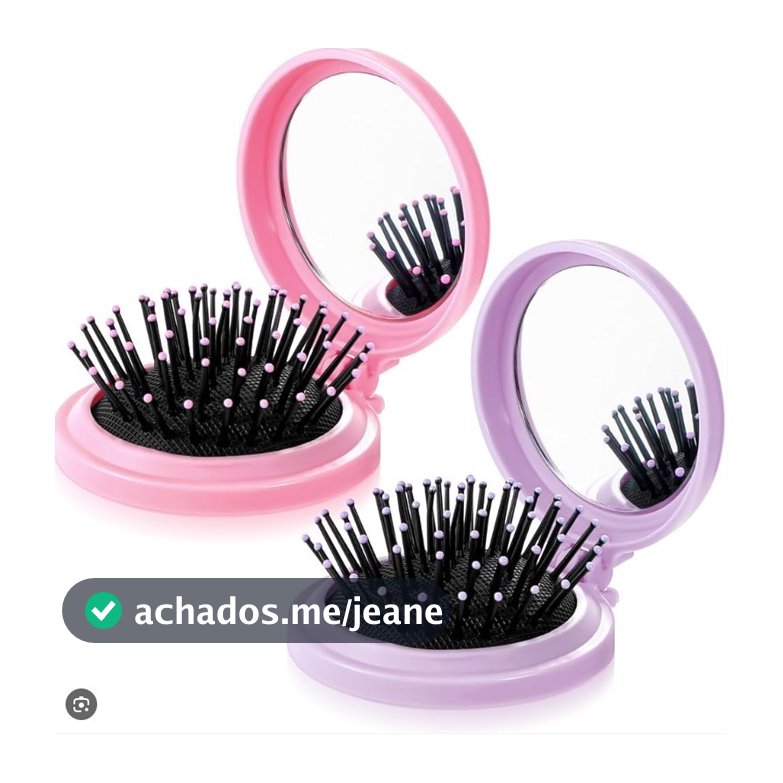 ANA1108 KIT Mini Escova de Cabelo Dobrável Com Espelho-Portátil e Perfeita Para Bolsa