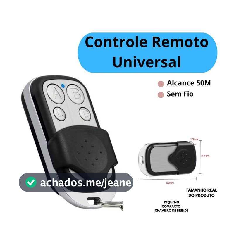 Controle Remoto Universal para Portão Elétrico Eletrônico Garagem com Chaveiro 433mhz com Quatro Botões