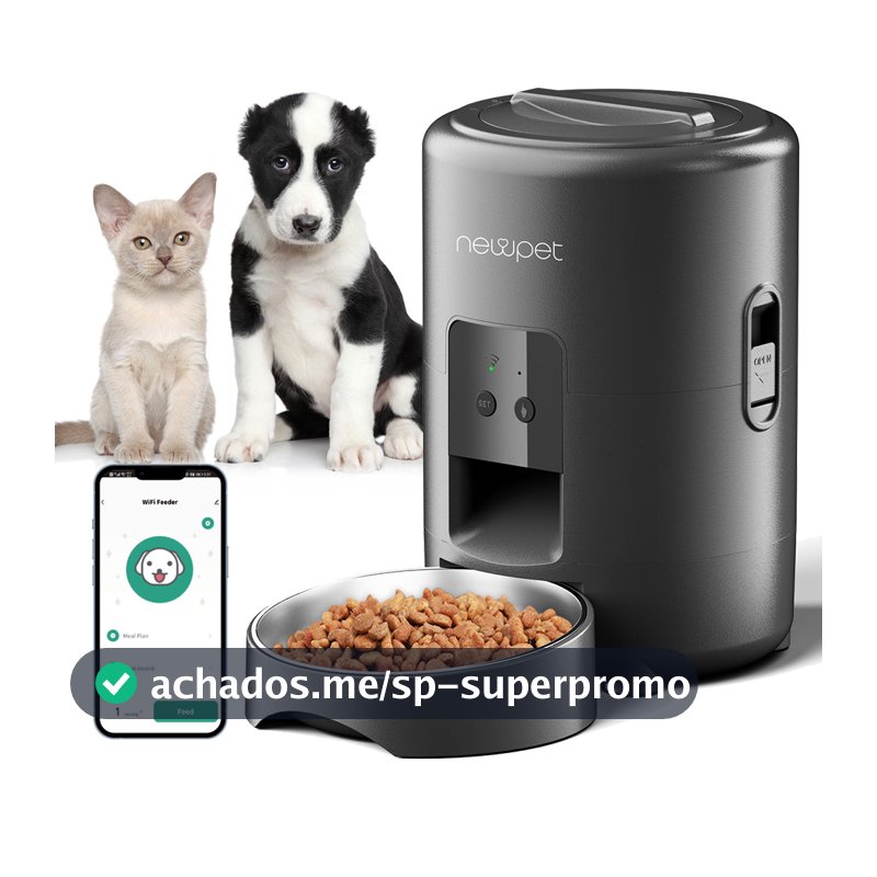 Alimentador Pet Gato Cão Automático WiFi Smart Dispensador de Ração Automático,Comedouro para Caes (2L)