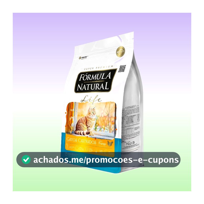 Ração Seca Fórmula Natural Life Gatos Castrados Sabor Frango 10,1 KG Adimax
