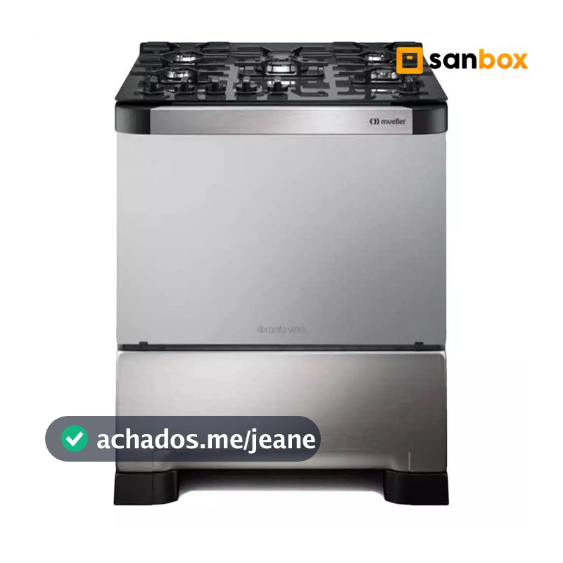 Fogão 5 Bocas Mueller Decorato Vetro Inox á Gás Com Timer-bivolt