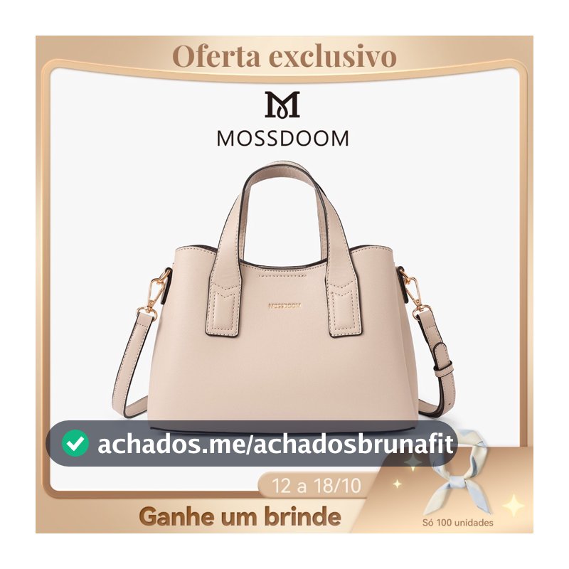 MOSSDOOM Doce–Bolsa Transversal com Alça Ajustável e Removível, Zíper e Compartimentos Internos, para Trabalho Dia a Dia