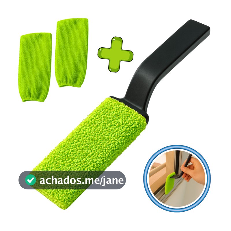 Espátula Limpa Box com Pano de Microfibra | Limpa Trilhos, Box, Cantos e Frestas | Escolha seu Kit