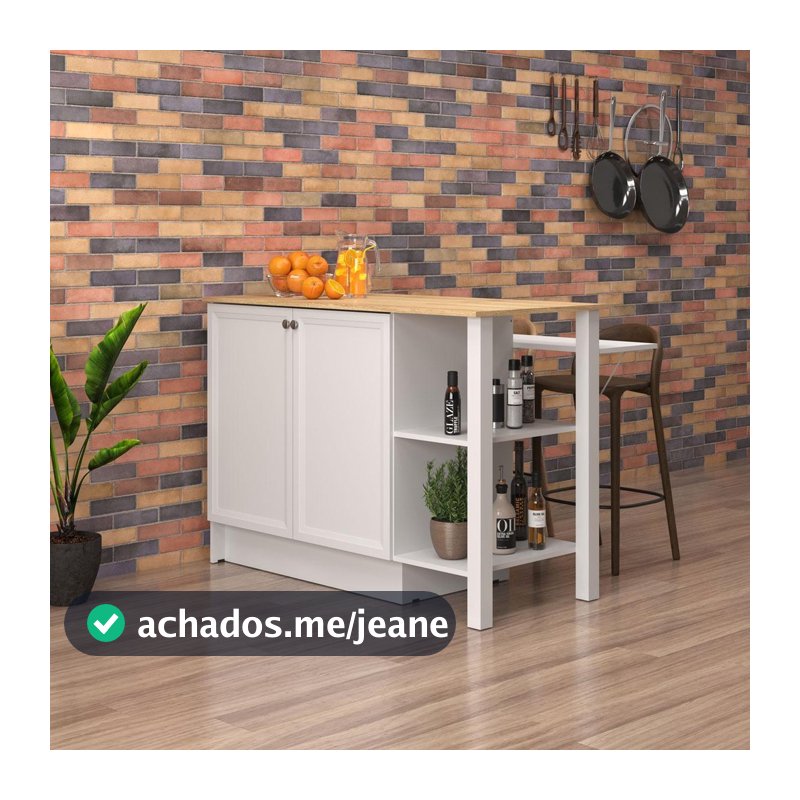 Bancada Gourmet Ilha Cozinha Ditália 2 Portas CD-1028