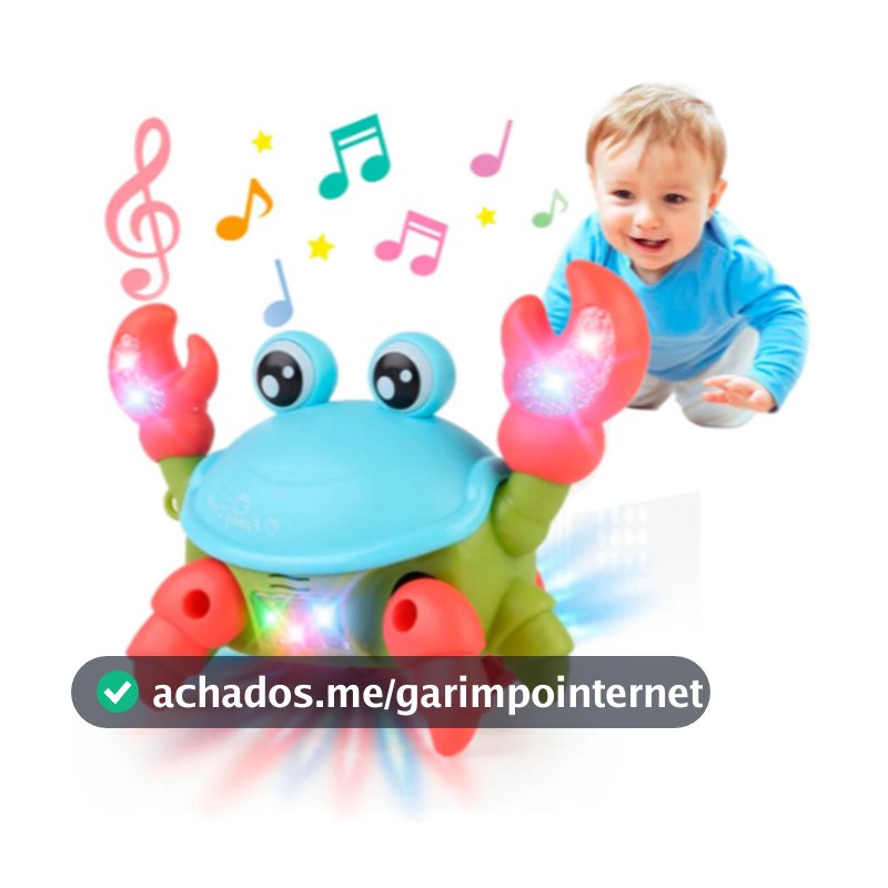 Caranguejo Brinquedo Fujão Som Luz E Movimento Maluco Siri Carangueijo Musical