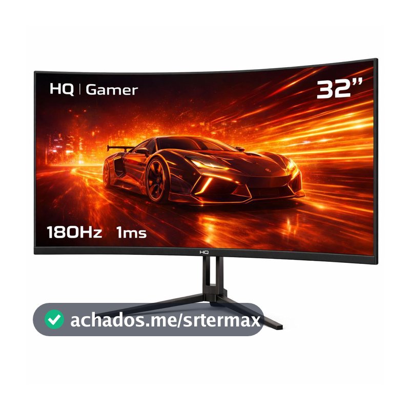 Monitor Gamer HQ Ultra 32" Curvo 1ms, 180Hz, Quad HD (QHD) - 2560x1440, AMD FreeSync, HDMI, DP, HQ32C180