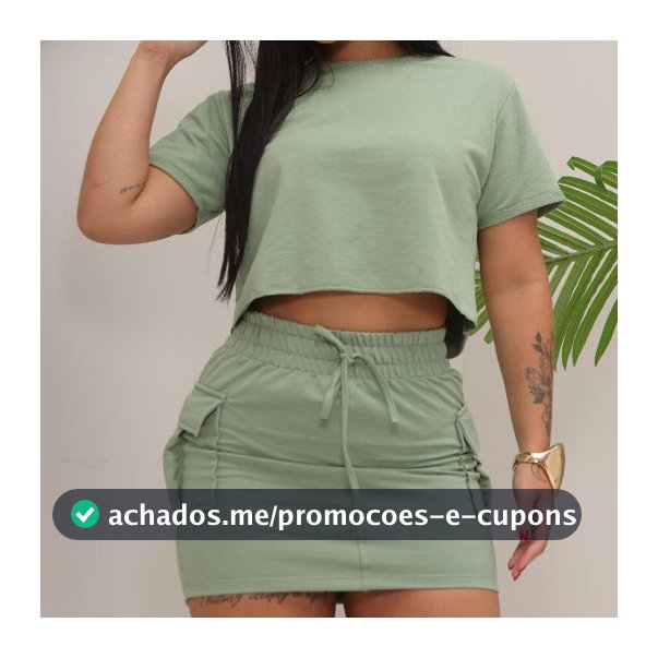 Saia Cargo moletinho leve saia  moletinho